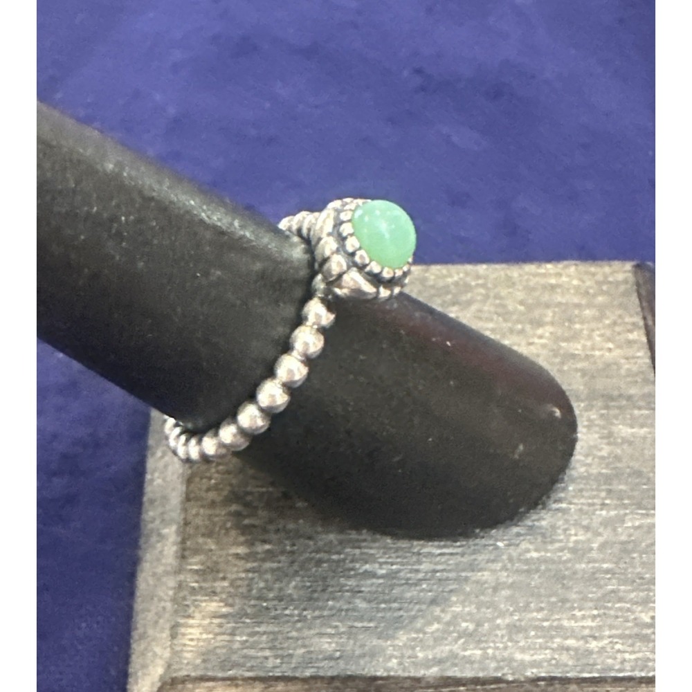 RETIRED Pandora Sterling Silver & Chrysoprase May Birthday Blooms Ring Size 6.5 - Picture 4 of 9